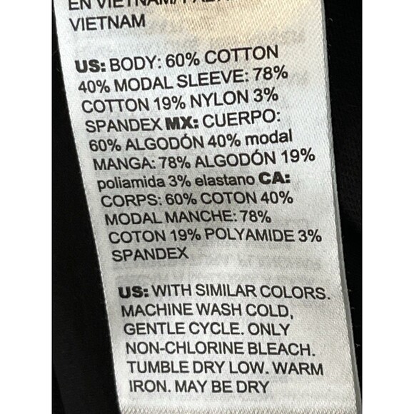 Chicos Silky feel sleeve black solid blouse Sleeve  1 Top M 6 8 - Picture 7 of 8